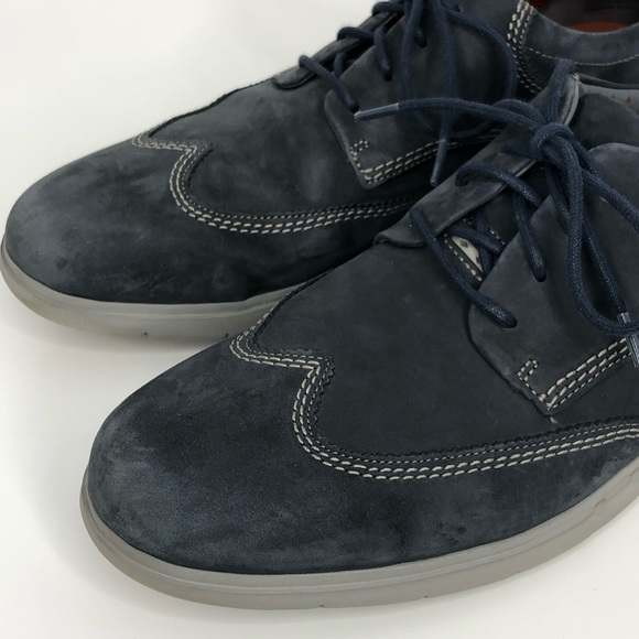 Clarks | Uubyner Way Navy Nubuck Leather Oxford | size 10.5